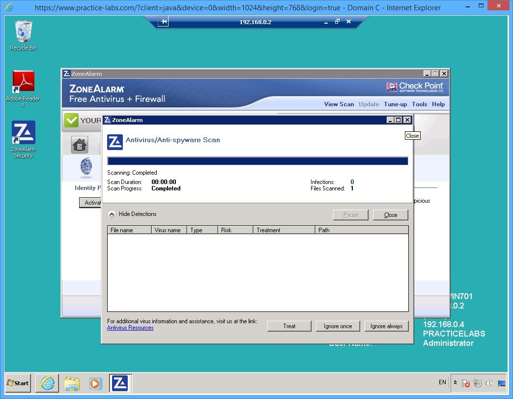 Practice Labs screenshot.